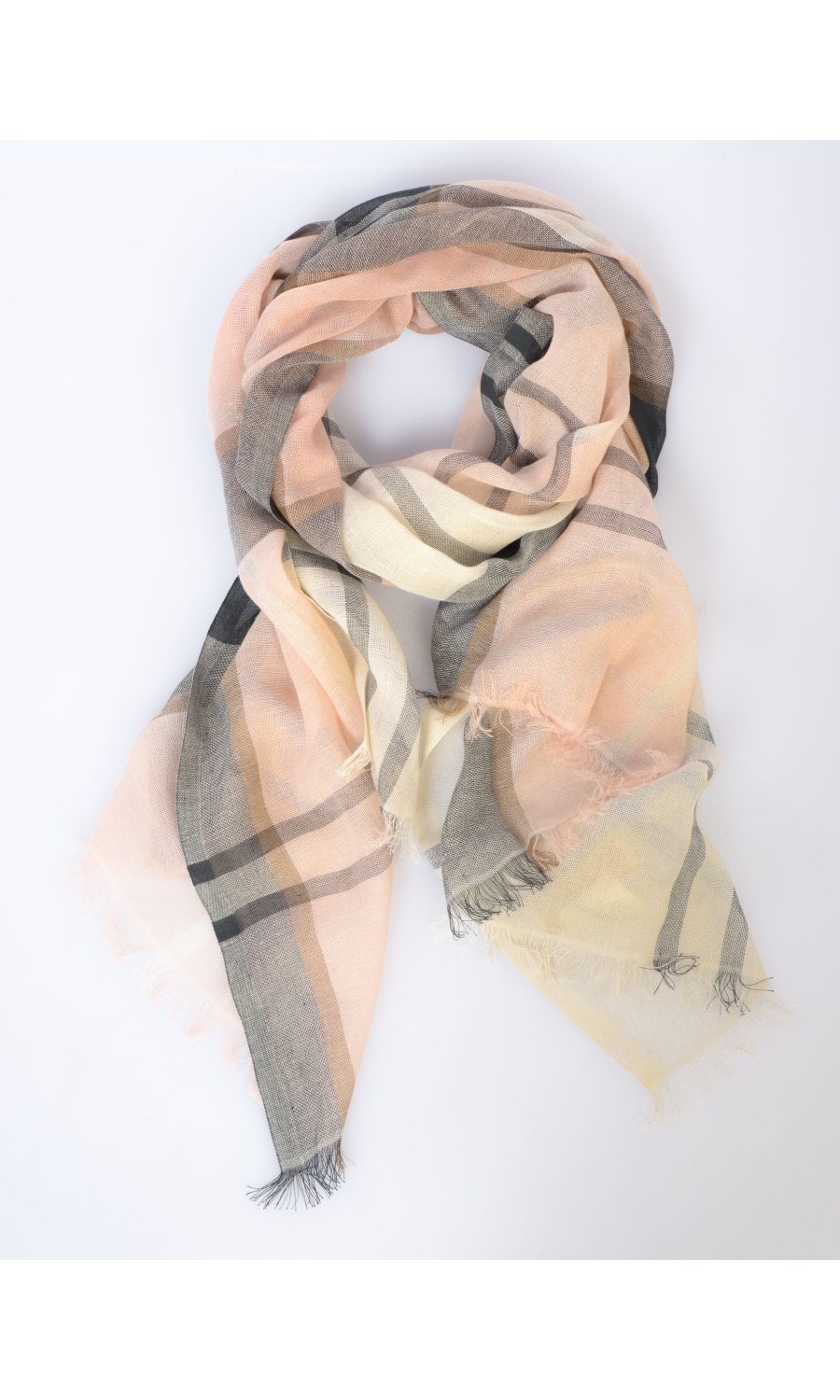 sciarpa da donna Barbour in misto lino a fantasia tarta