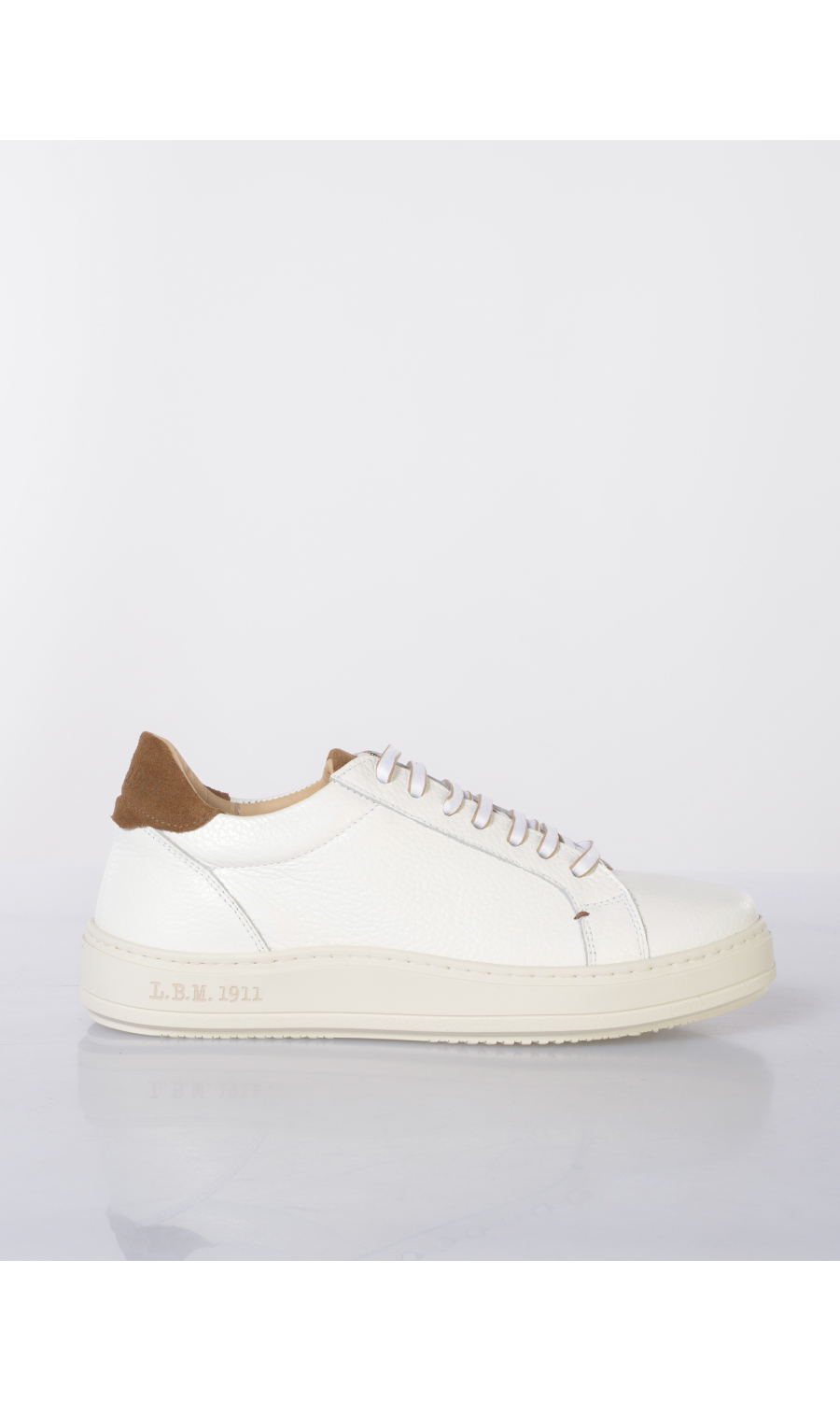 sneaker da uomo L.B.M.1911 in vera pelle effetto martellato