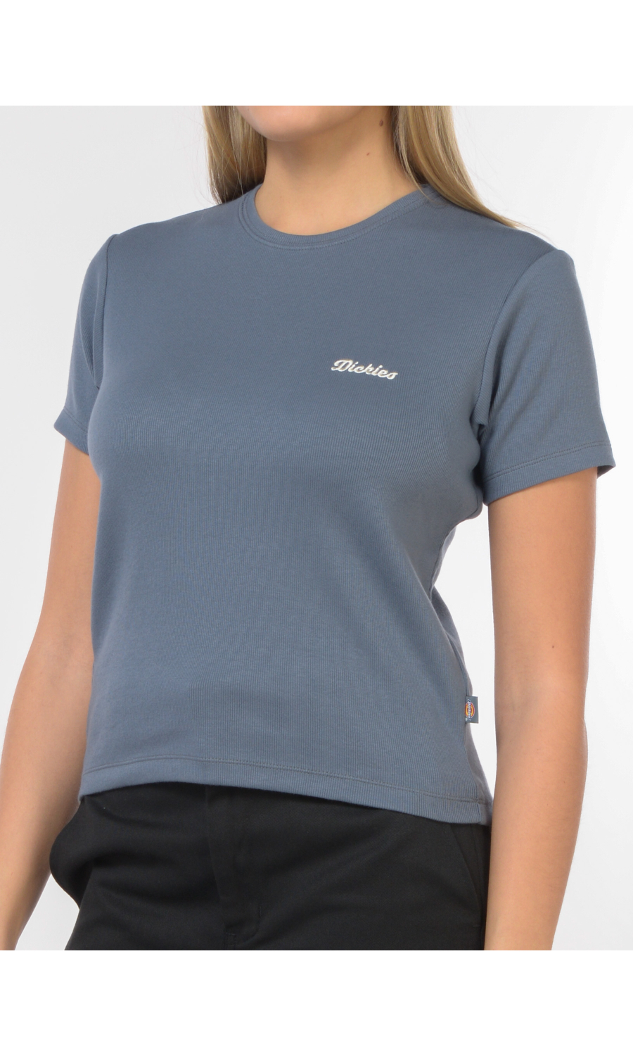 t Shirt da donna Dickies a costine con logo ricamato