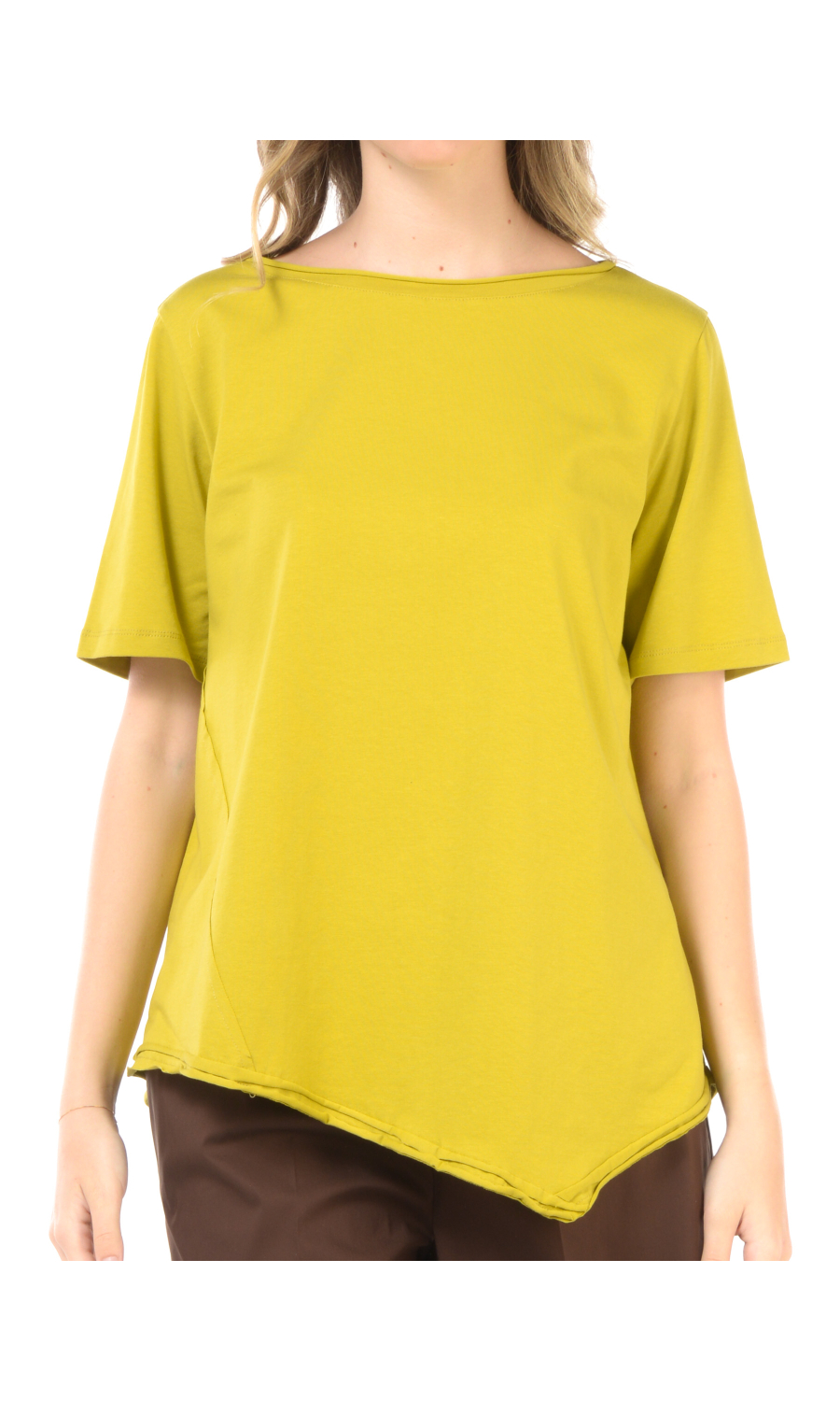 t Shirt da donna Jurere asimmetrica con finiture a rullino
