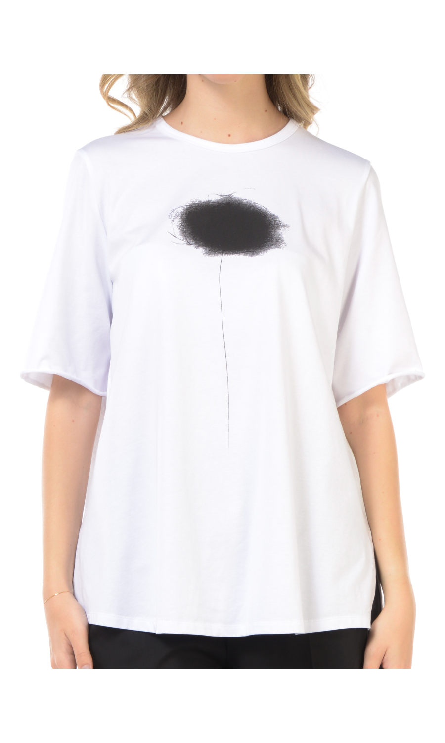 t Shirt da donna Jurere con stampa e spacchi