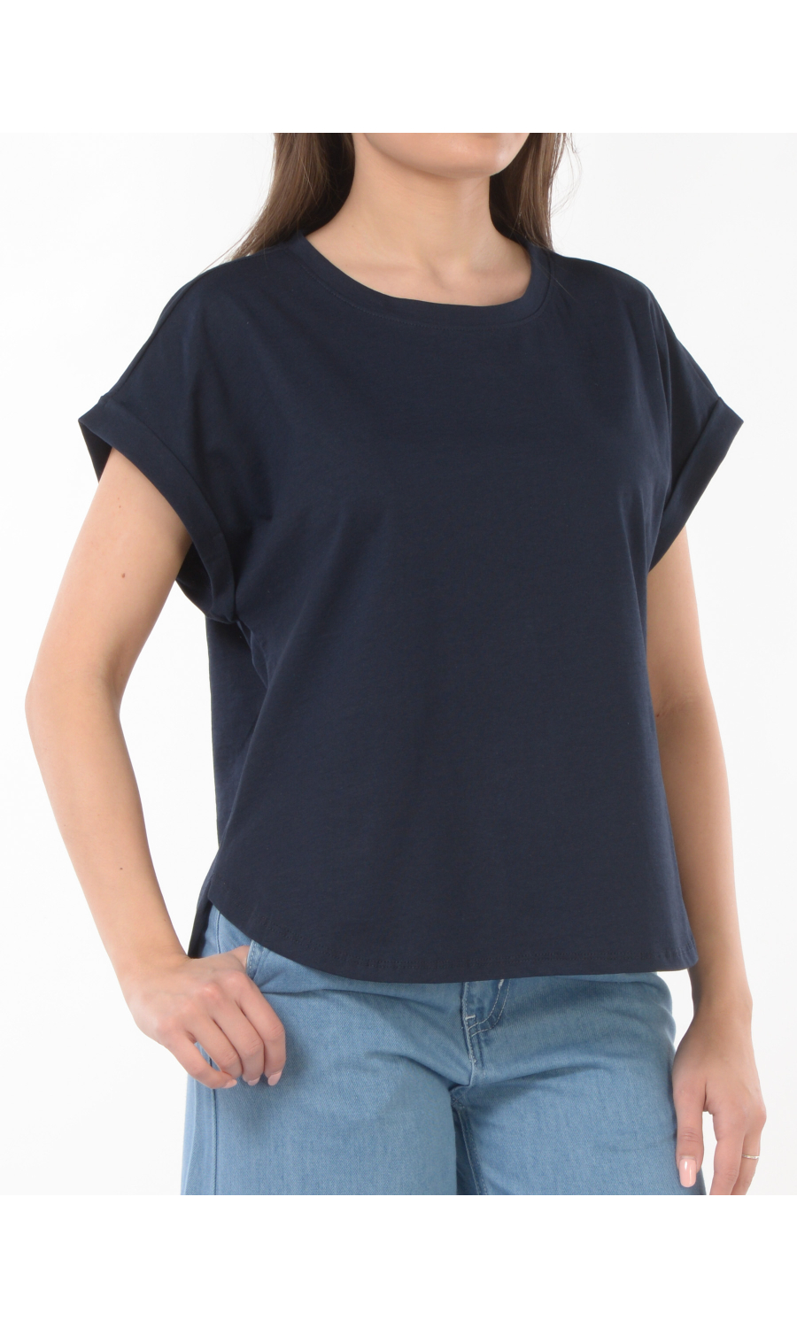 t Shirt da donna Kaos boxy con maniche ad aletta