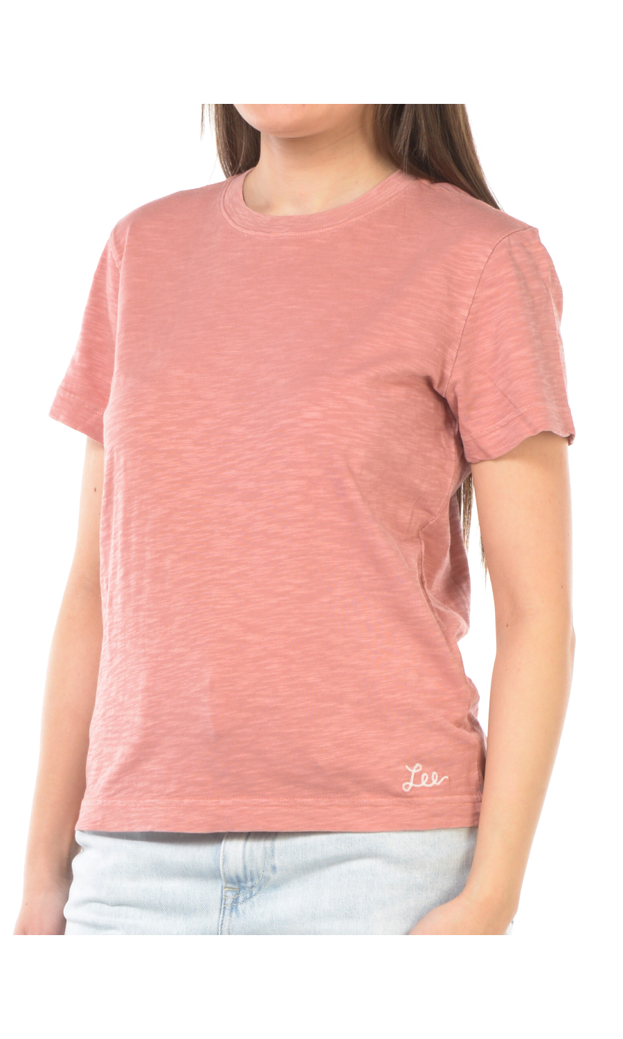 t Shirt da donna Lee® in cotone fiammato con logo