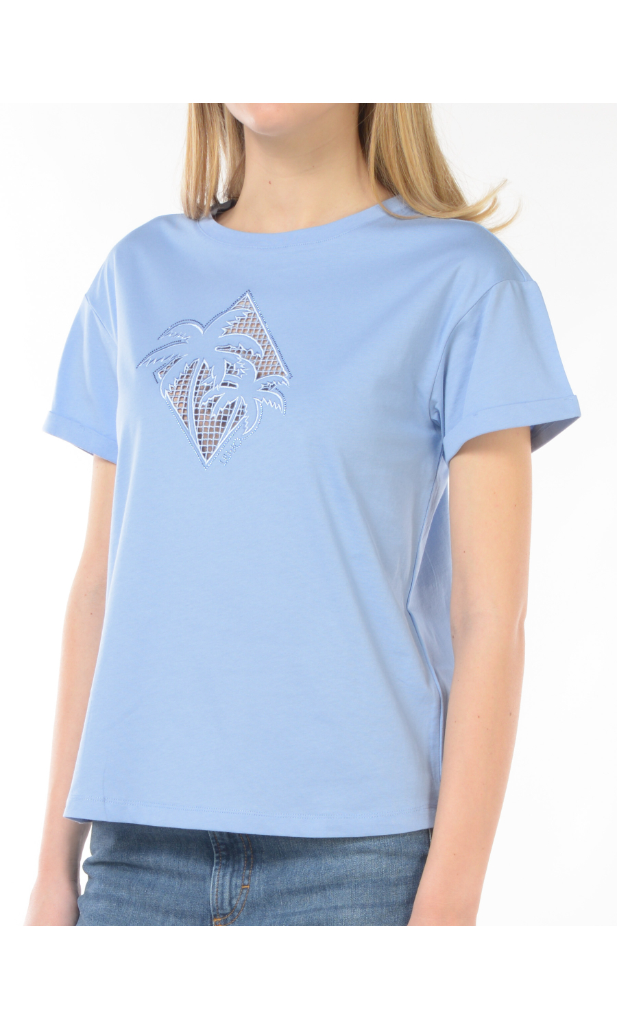 t Shirt da donna Liu Jo con ricamo e strass