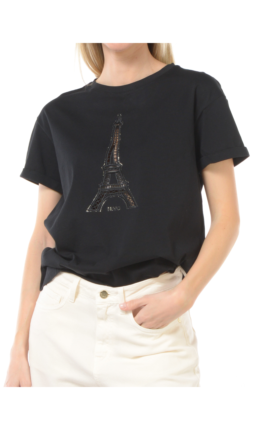 t Shirt da donna Liu Jo con ricamo e strass