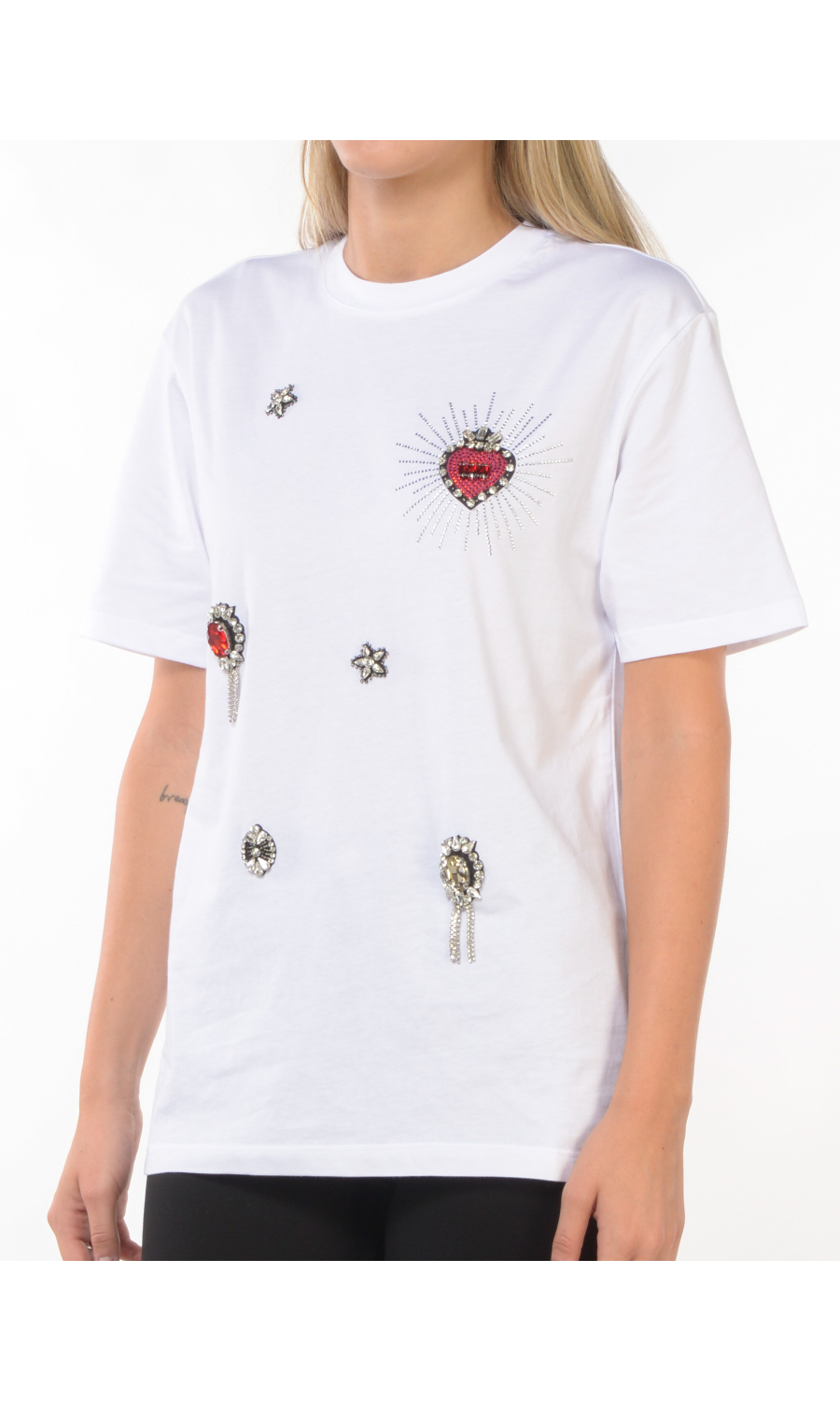 t Shirt da donna Liu Jo a girocollo con applicazioni gioiello