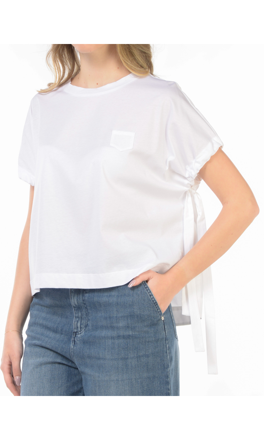 t Shirt da donna Meimeij bitessuto con coulisse su maniche