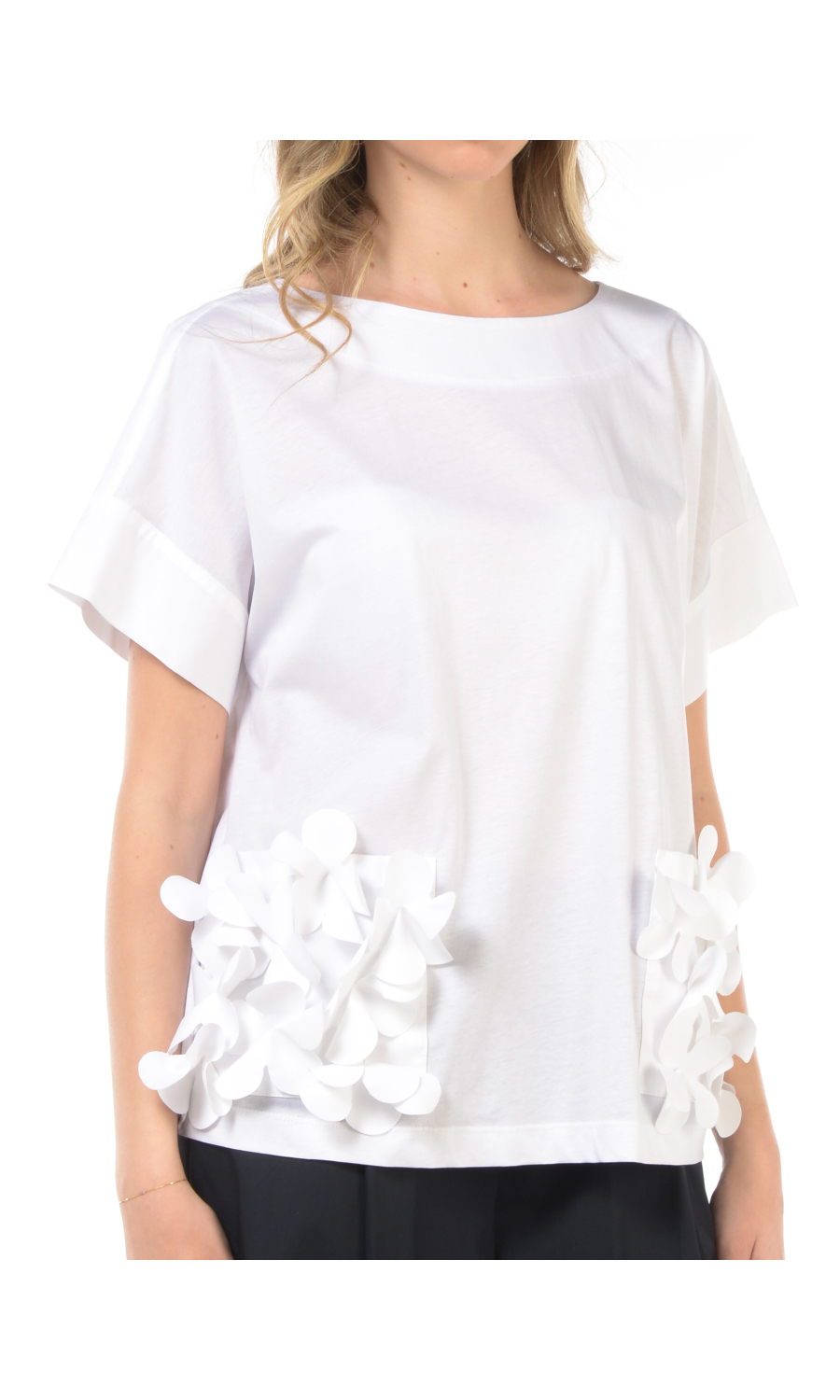 t Shirt da donna Meimeij con tasche con fiori 3D