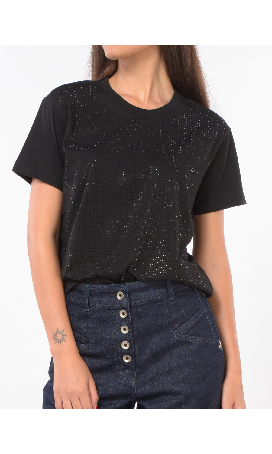 t Shirt da donna Patrizia Pepe a girocollo con strass