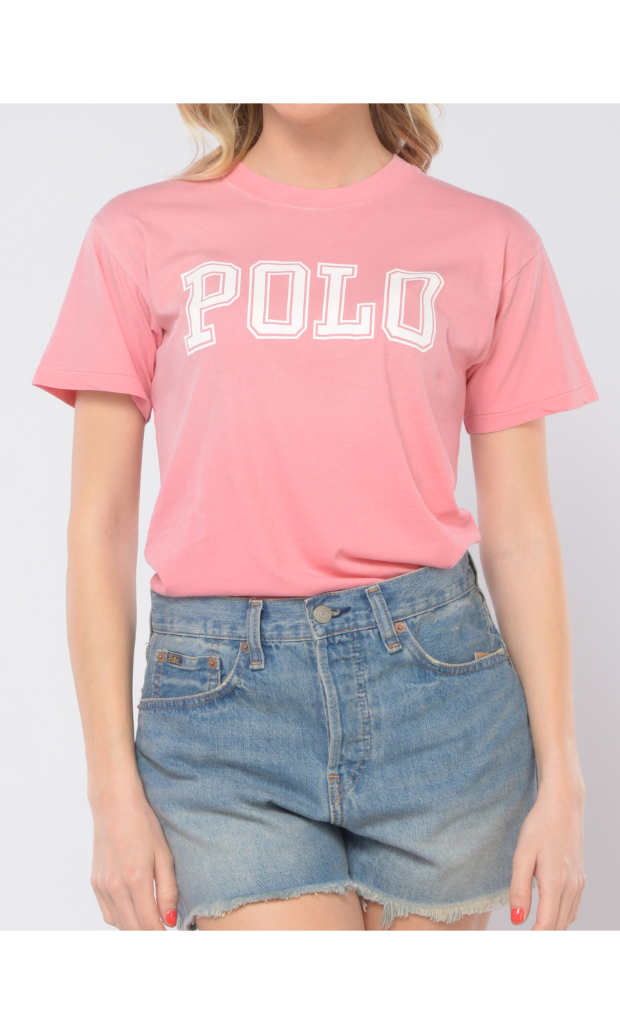 t Shirt da donna Ralph Lauren manica corta con maxi logo