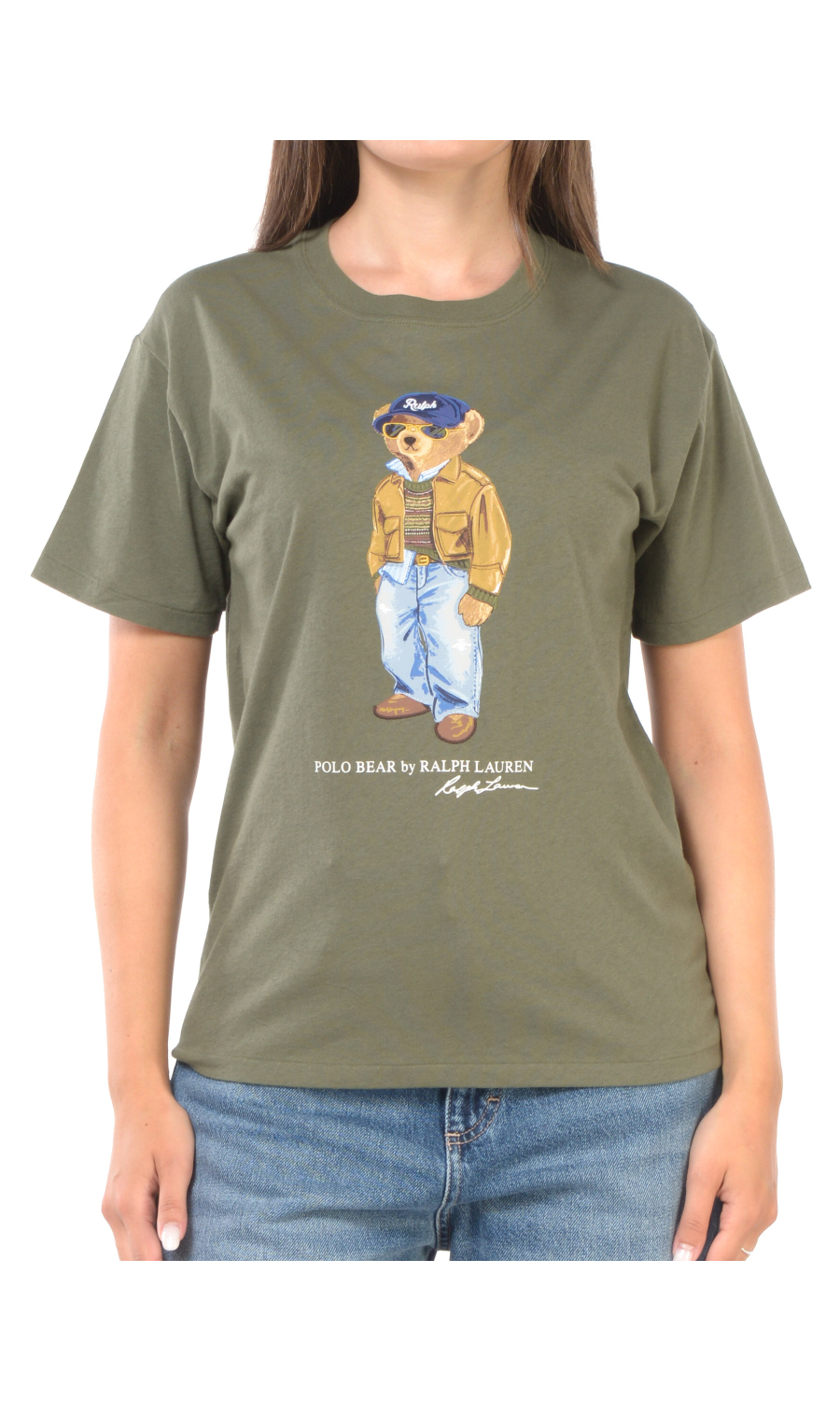 t Shirt da donna Ralph Lauren a girocollo con Polo Bear