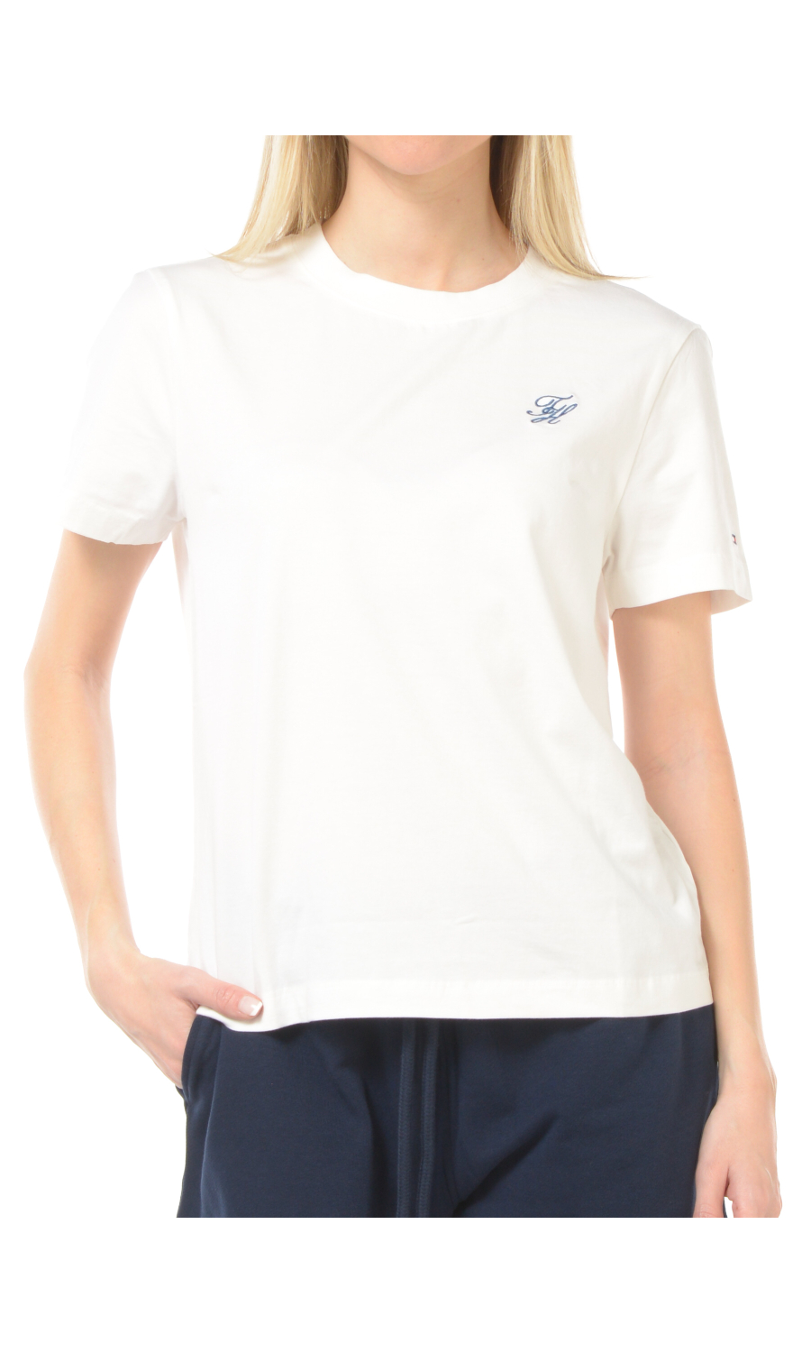 t Shirt da donna Tommy Hilfiger girocollo con logo