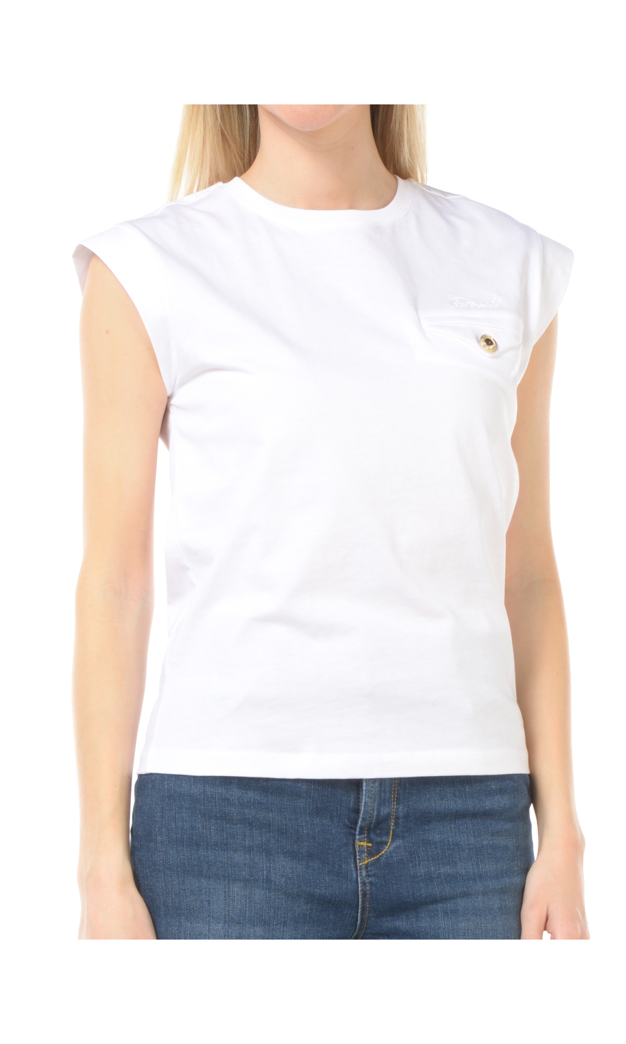 t Shirt da donna Twinset con manica ad aletta e taschino