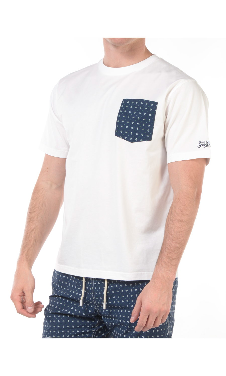 t Shirt da uomo Mc2 Saint Barth girocollo con tasca