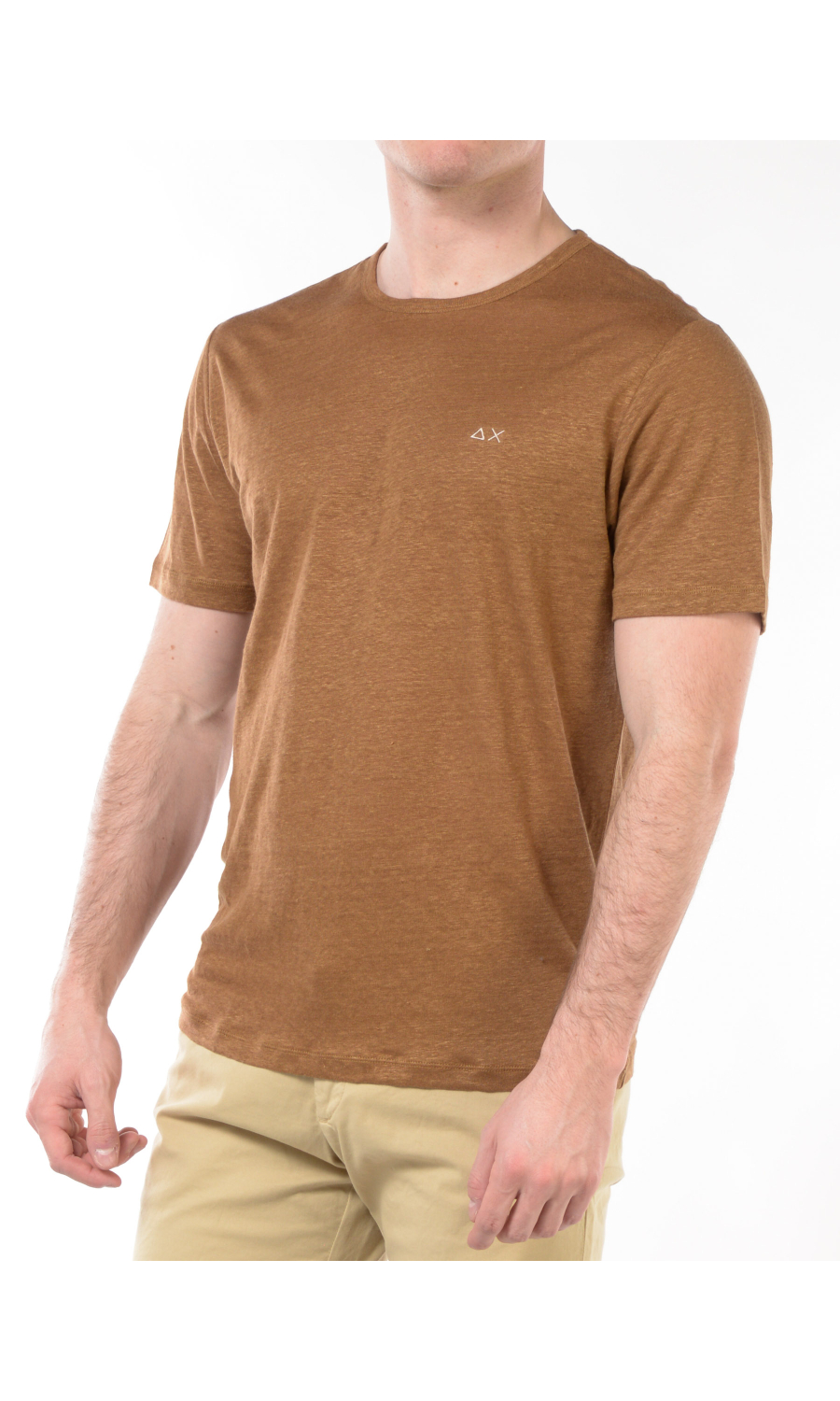 t-shirt da uomo Sun68 in lino con logo