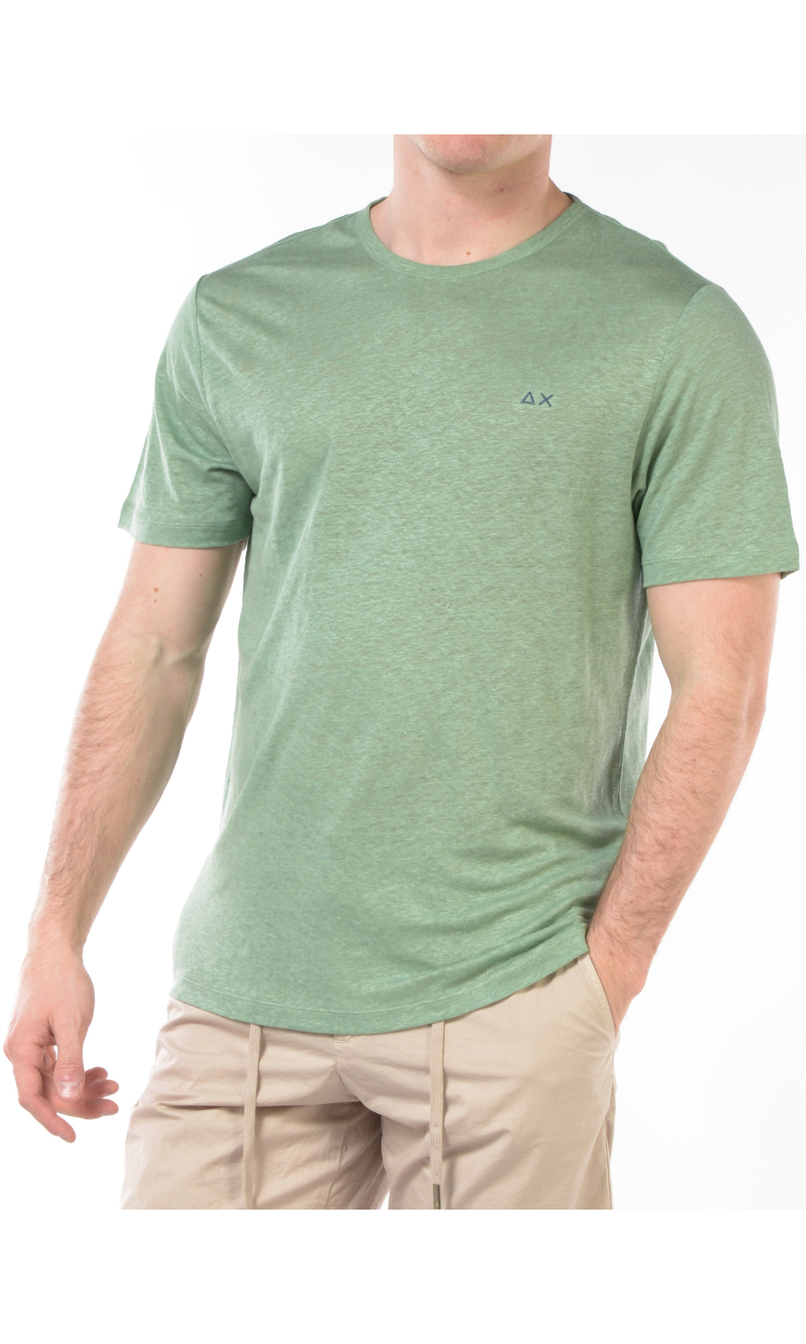 t-shirt da uomo Sun68 in lino con logo