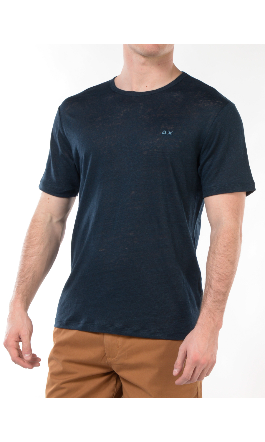 t-shirt da uomo Sun68 in lino con logo