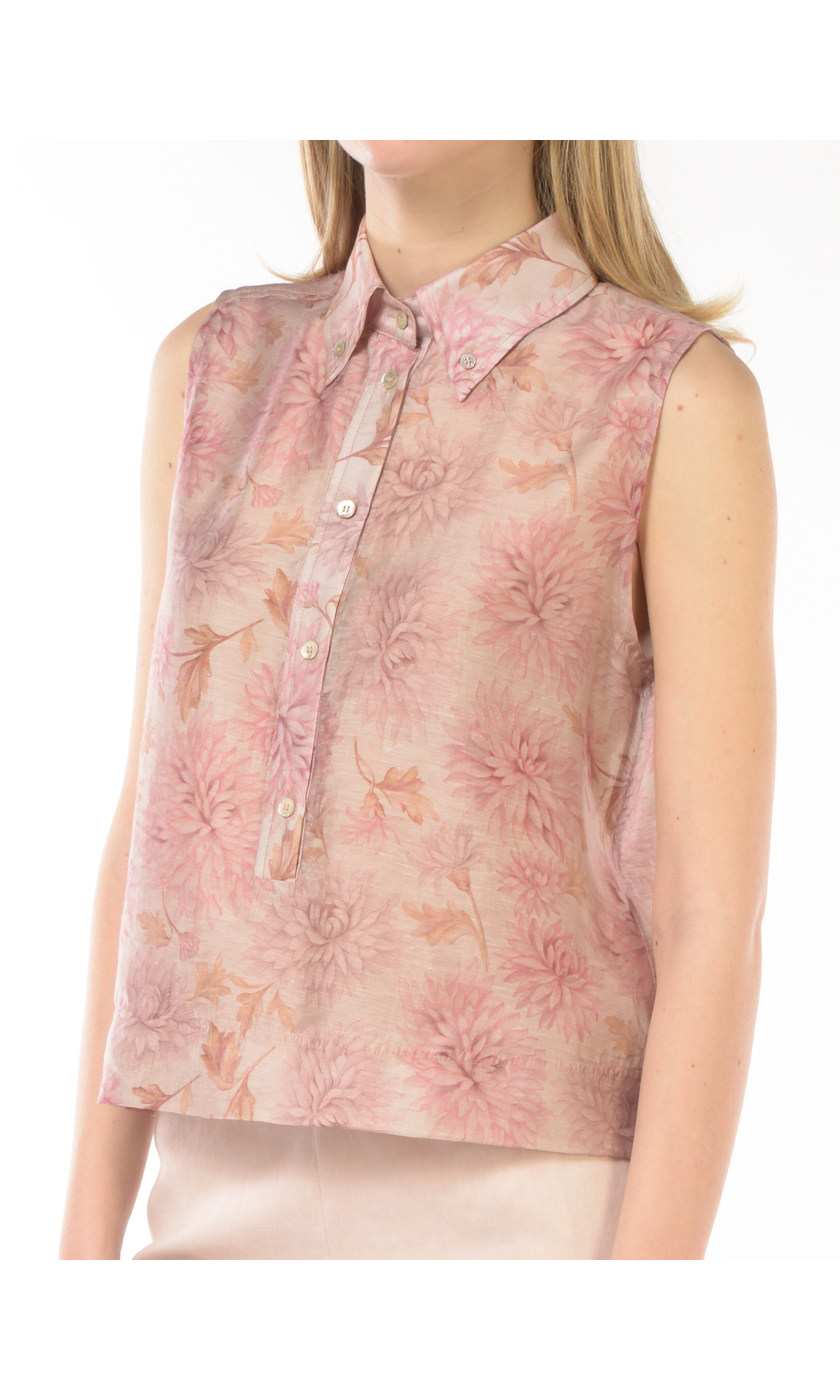 top da donna Seventy a fiori con colletto