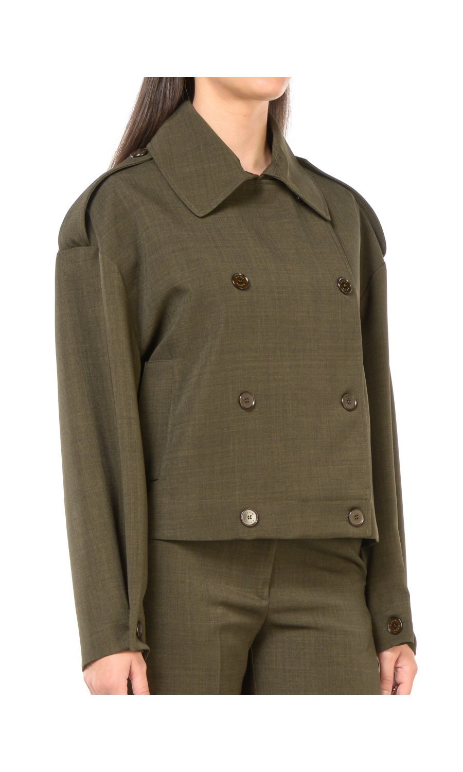 trench da donna Kaos corto a doppiopetto con elastico