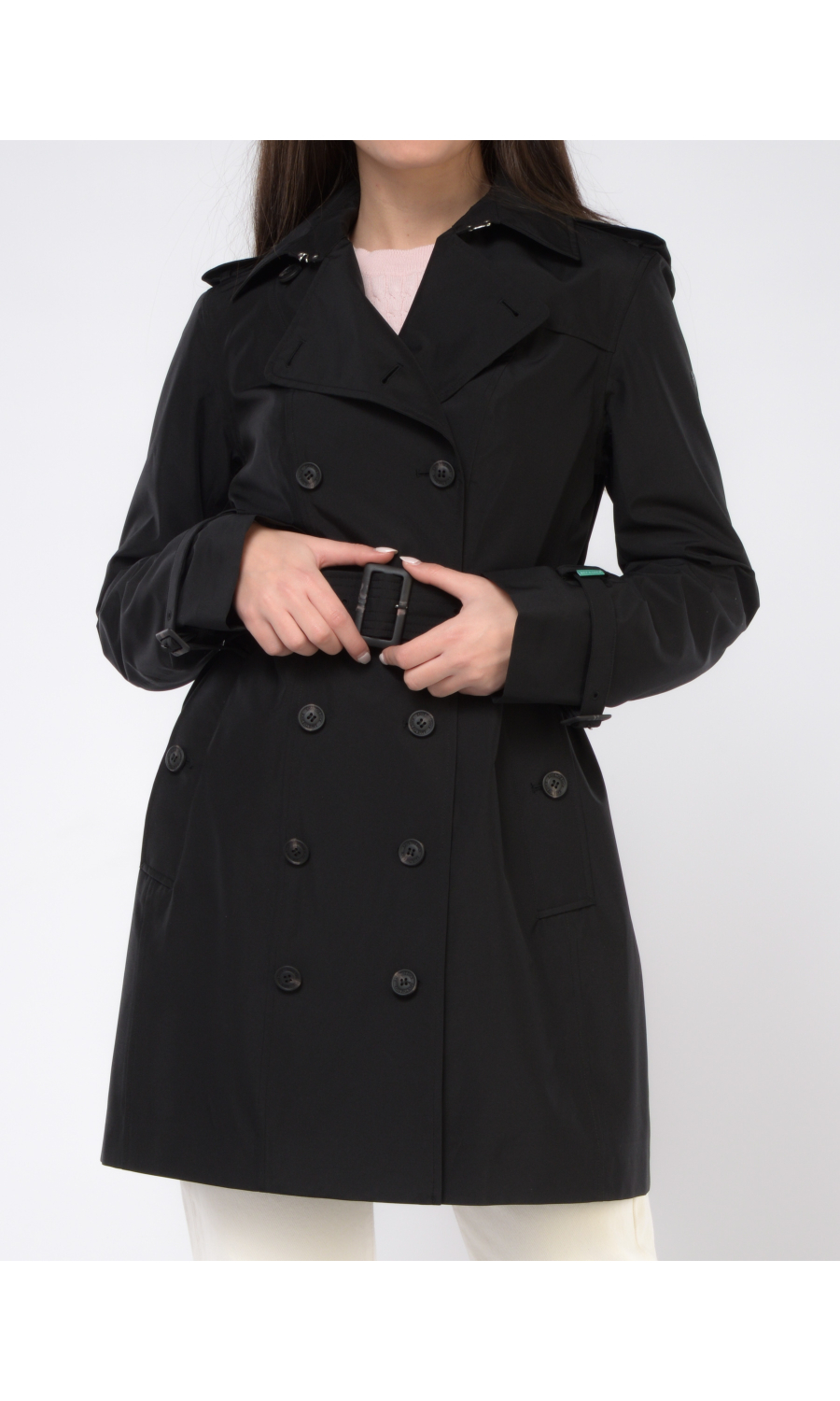 trench da donna Save The Duck a doppiopetto con cintura