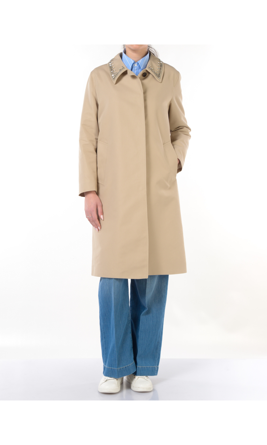 trench da donna Seventy over con collo gioiello