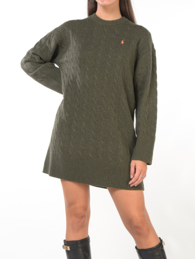 abito corto da donna Ralph Lauren in maglia a trecce