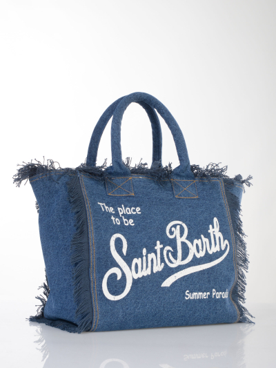 borsa a mano da donna Mc2 Saint Barth Big effetto denim con logo