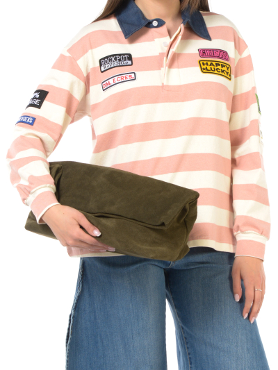 borsa A Mano da donna Vicolo in vera pelle effetto camoscio