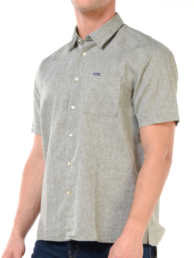 camicia da uomo Barbour manica corta in lino