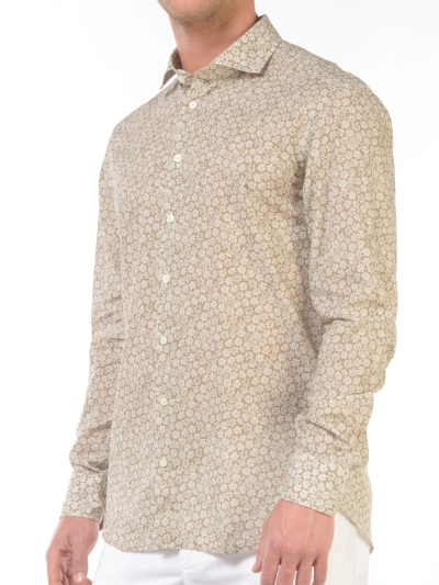 camicia da uomo Bastoncino fantasia floreale collo francese