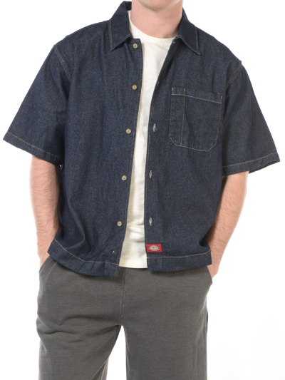 camicia da uomo Dickies manica corta in denim