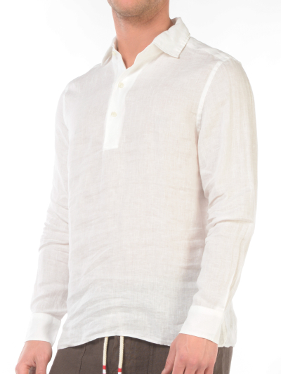 camicia da uomo Mc2 Saint Barth a casacca in lino
