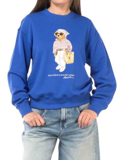 felpa da donna Ralph Lauren a girocollo con Polo Bear