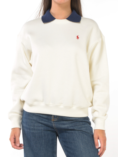 felpa da donna Ralph Lauren con colletto e logo