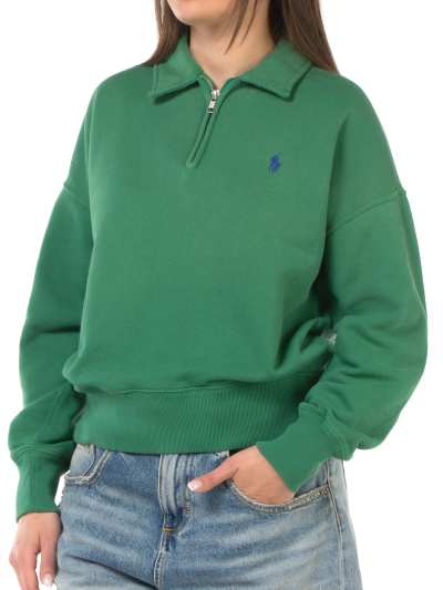 felpa da donna Ralph Lauren con colletto e zip