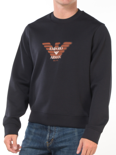 felpa da uomo Emporio Armani a girocollo con logo