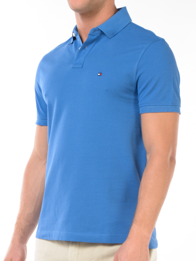 polo da uomo Tommy Hilfiger tinta unita con logo