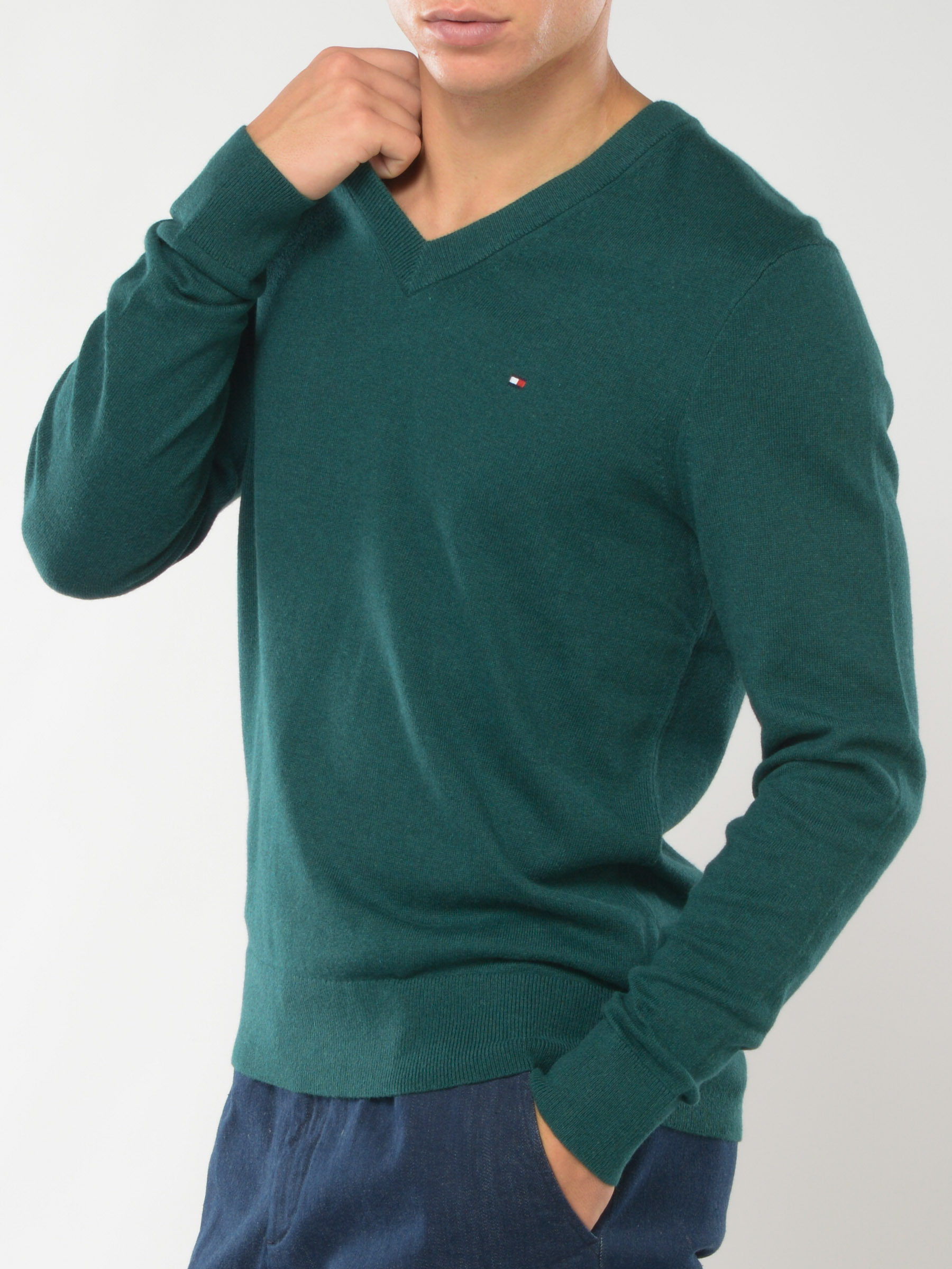 maglia da uomo Tommy Hilfiger scollo a V con logo