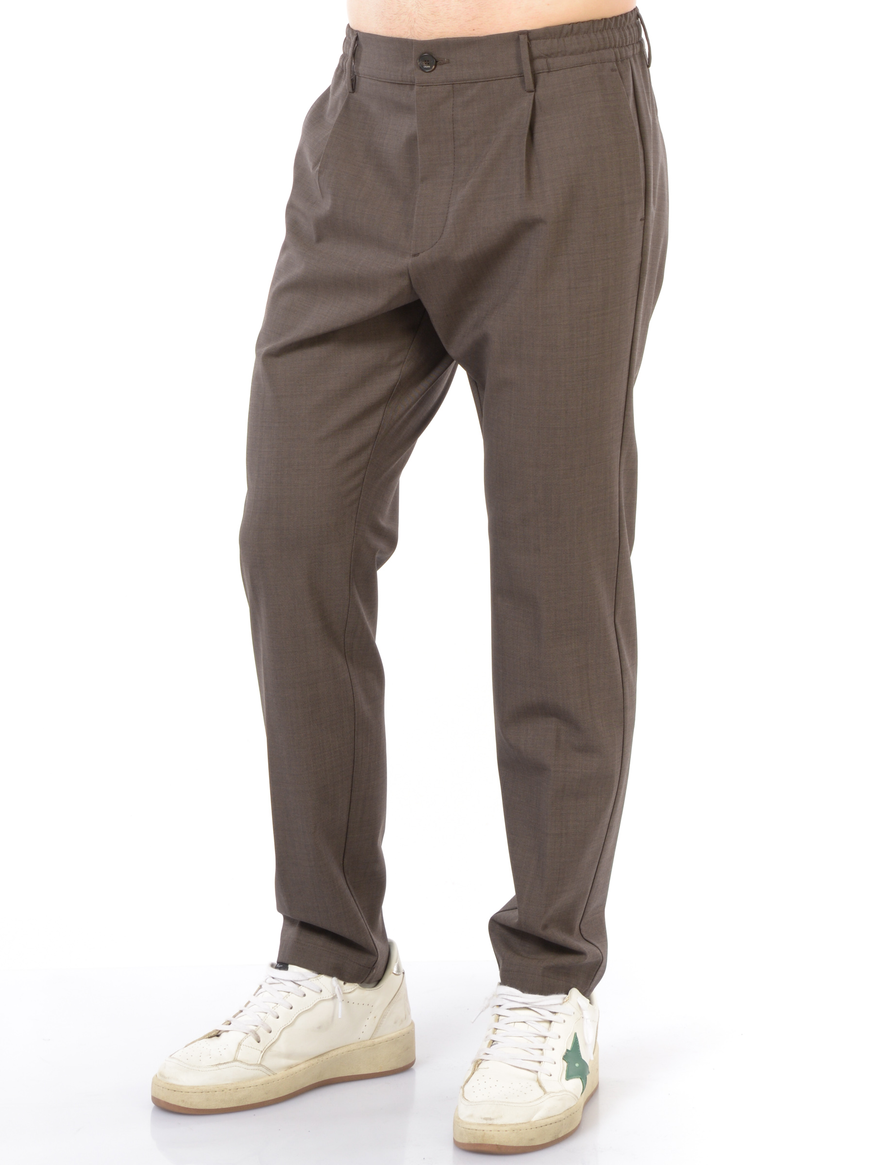 pantalone da uomo Cruna in lana con pinces ed elastico