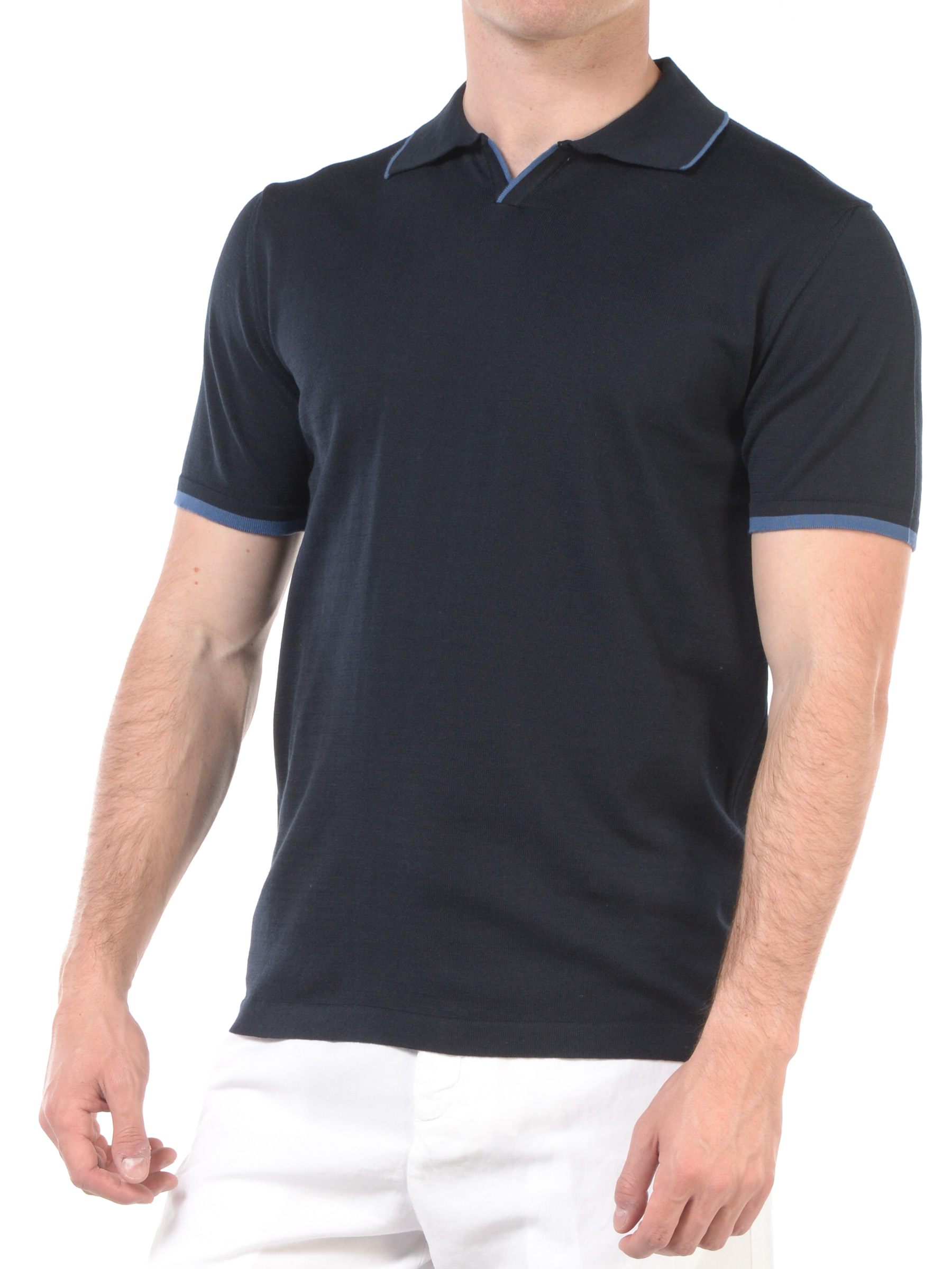 polo da uomo Daniele Fiesoli in maglia con profili