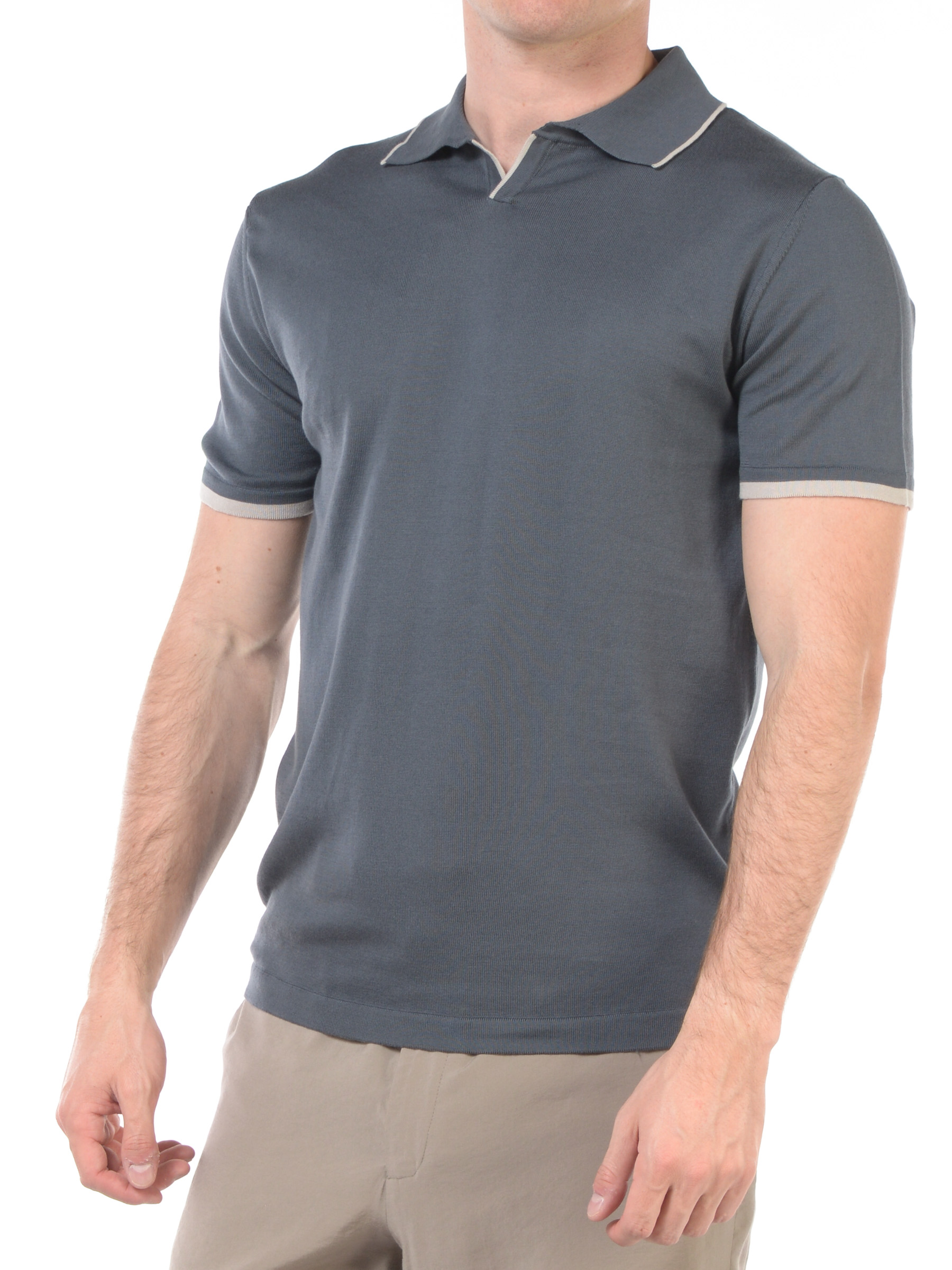 polo da uomo Daniele Fiesoli in maglia con profili