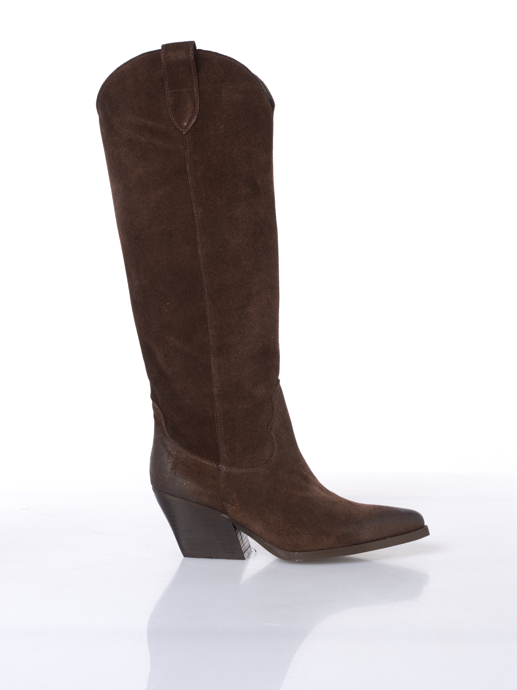 stivale da donna Ovye texano in vera pelle effetto camoscio