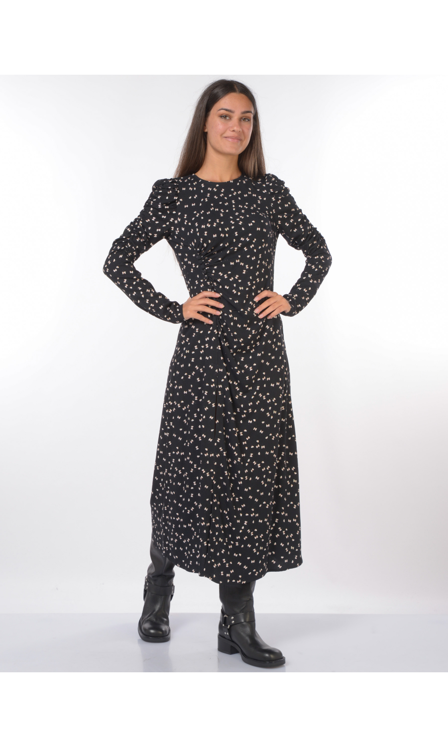 abito Lungo nero da donna Mar De Margaritas Chloe a fantasia con spacco