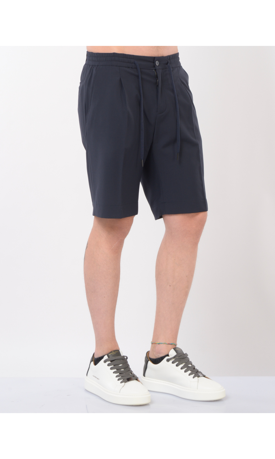 bermuda da uomo Hosio chino in fresco lana blu