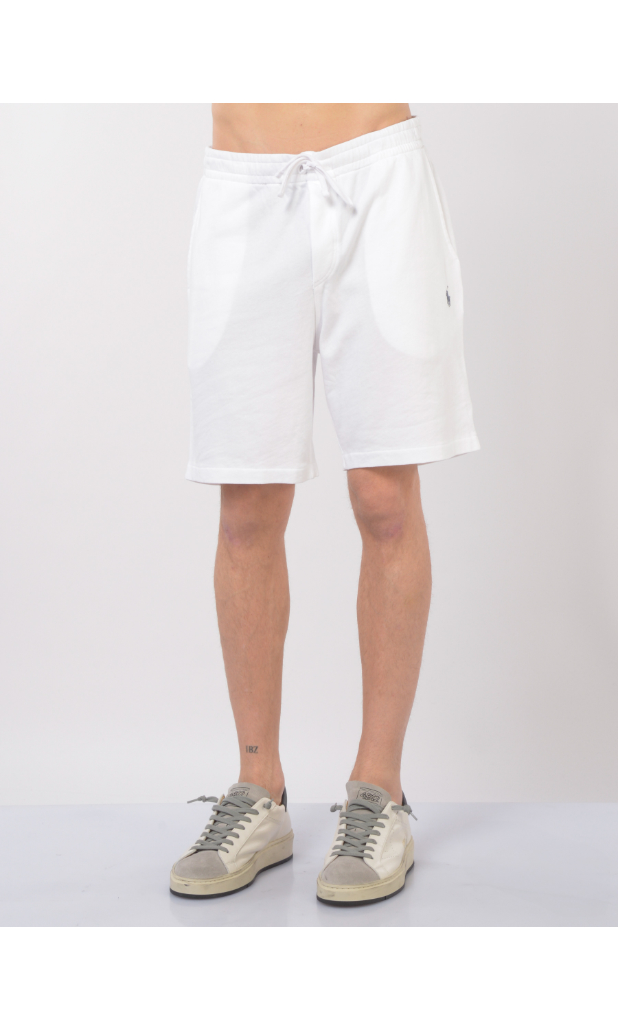 bermuda da uomo Ralph Lauren in felpa con logo bianco