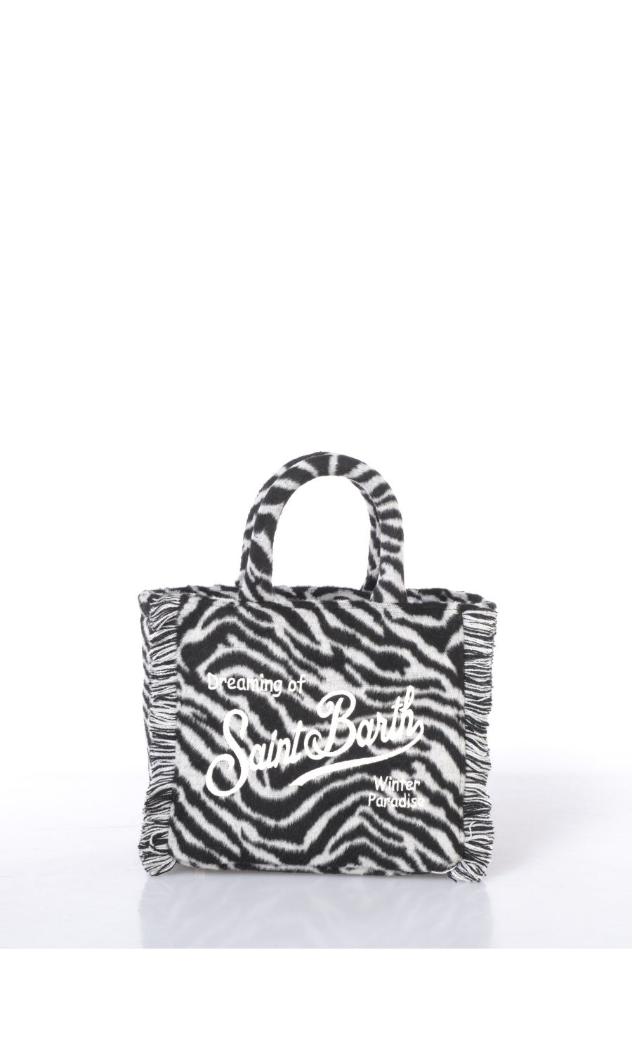 borsa a mano da donna Mc2 Saint Barth Mini in feltro zebrato