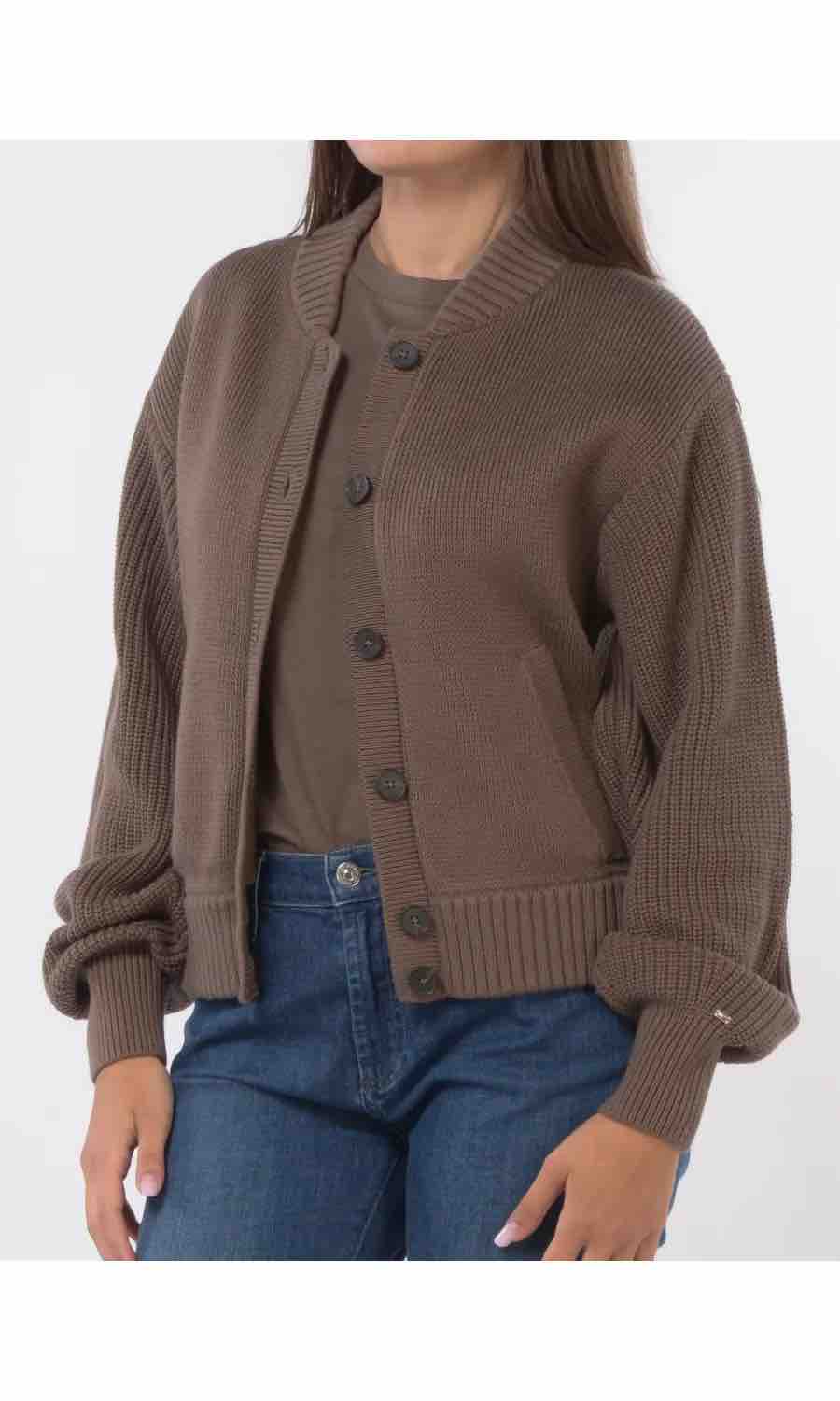 cardigan marrone aperto donna Tommy Hilfigher