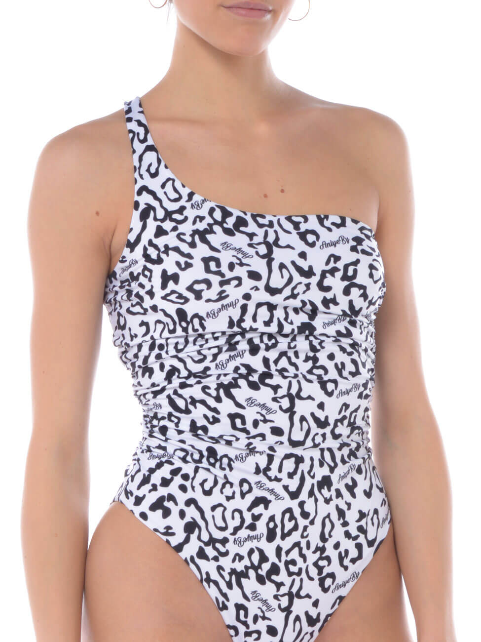 Costume intero monospalla animalier bianco Aniye by