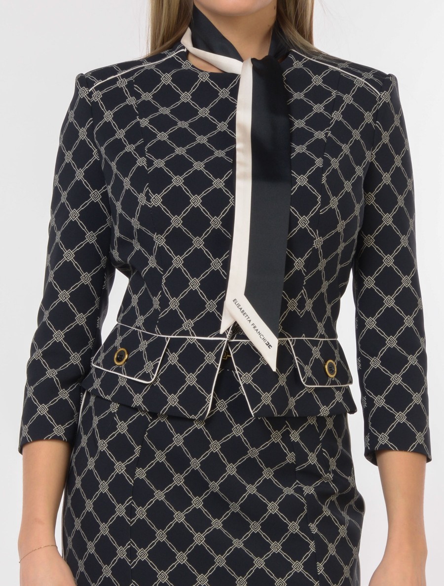 giacca da donna Elisabetta Franchi con loghi foulard