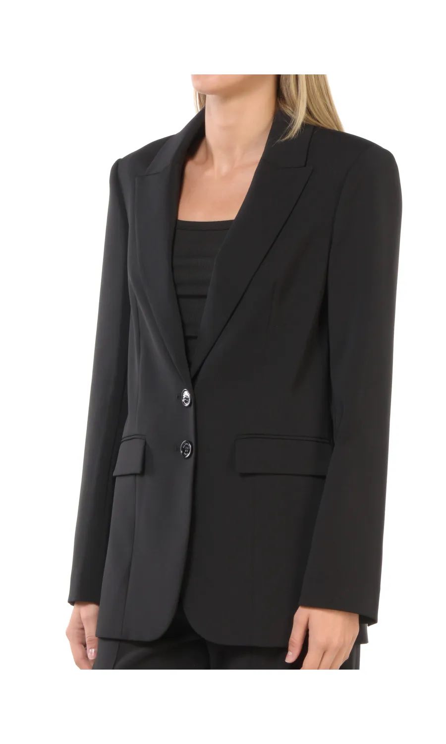  giacca monopetto nera Patrizia Pepe in crepe